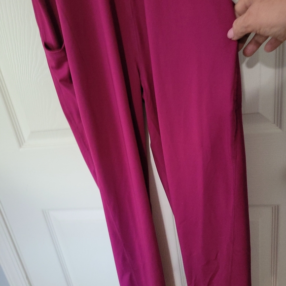 J.Dow Fitness NWT Women's  Raspberry Pink Racer Back Workout Bodysuit Jumpsuit - Picture 9 of 9